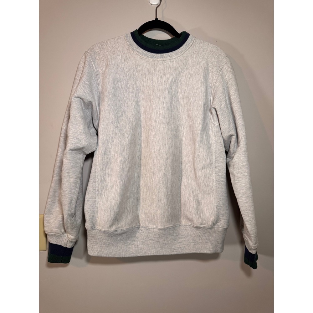 Mt Spokane Knitting Mills Vintage Sweatshirt Grey Navy Green Made in USA Size MD